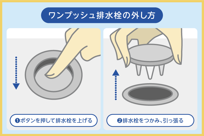 ワンプッシュ排水栓の外し方